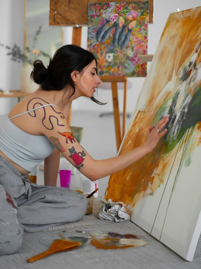 Artist painting